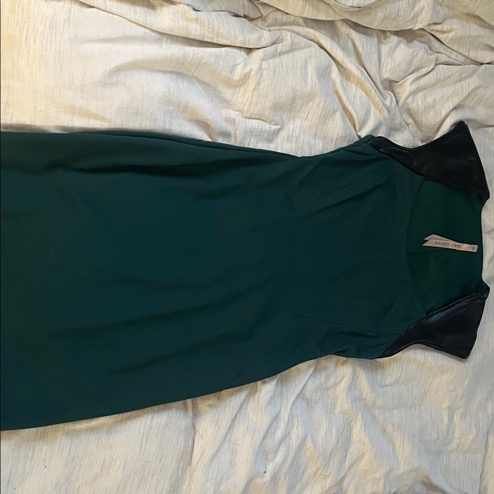 Elegant Green Dress with Black Accents